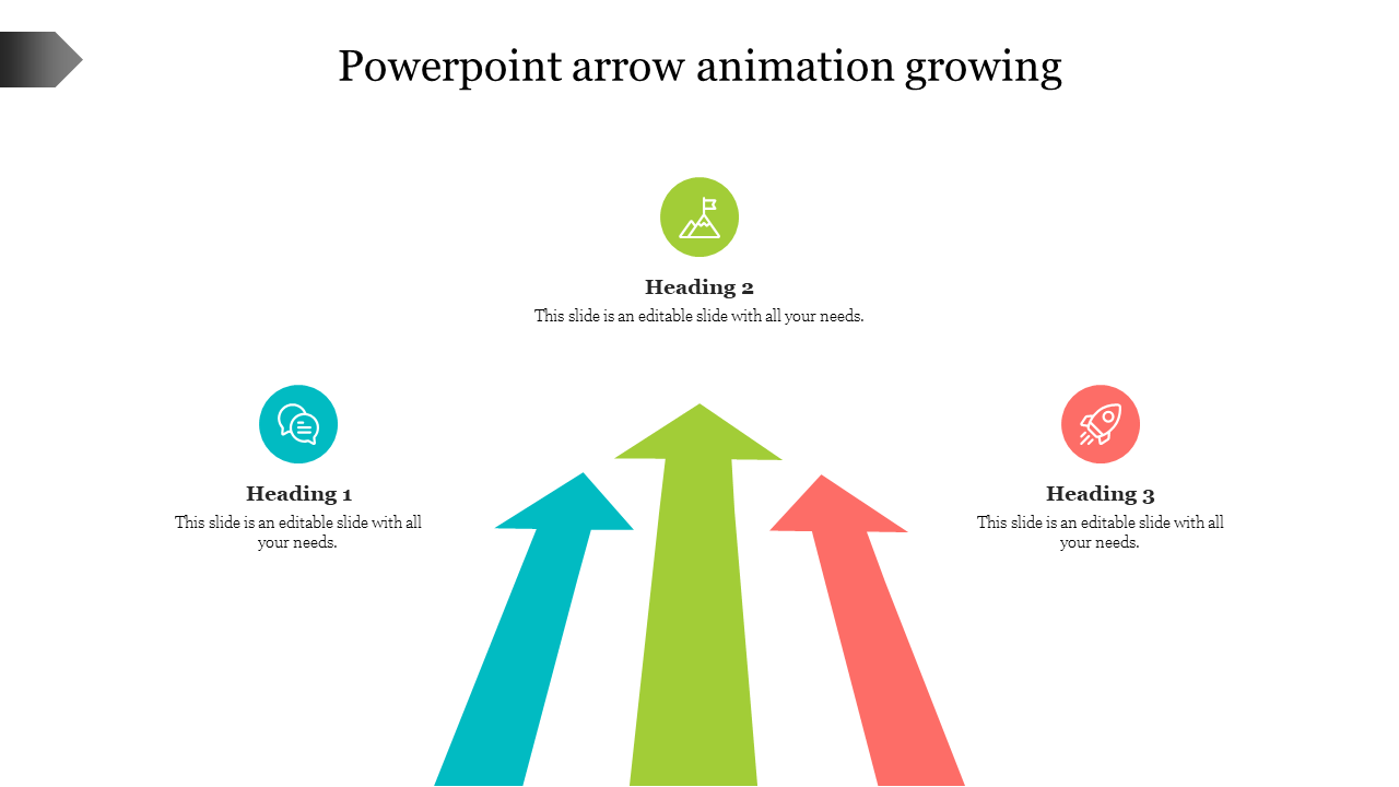 Simple PowerPoint arrow animation growing Templates